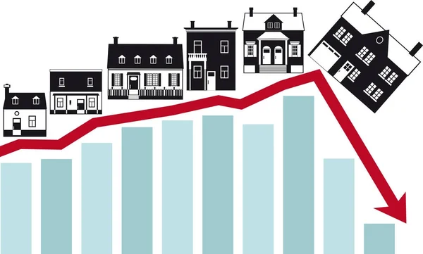 住宅市場を崩壊します。 — ストックベクタ