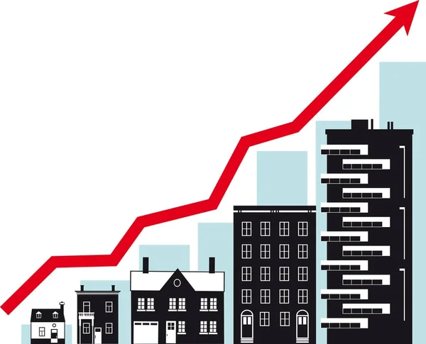 Croissance du marché immobilier — Image vectorielle