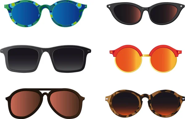 Set von realistischen Sonnenbrillen — Stockvektor