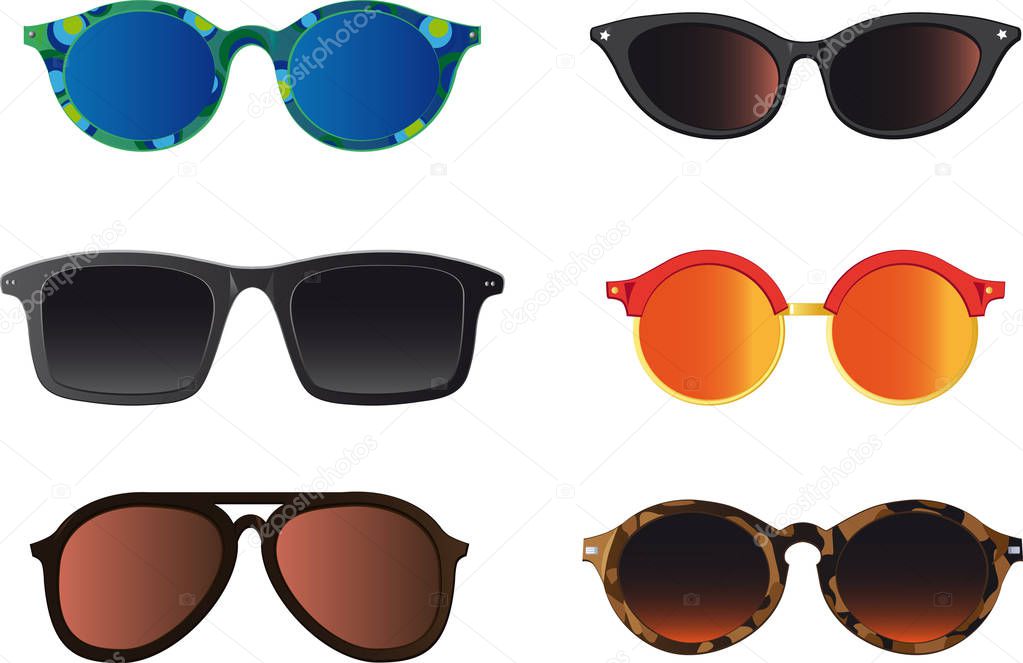 Set of realistic sunglasses