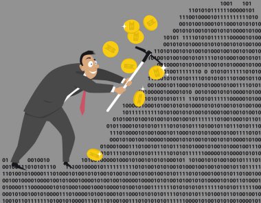 Bitcoin madencilik illüstrasyon