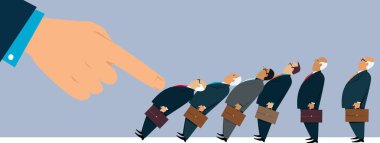 Domino etkisi executive işadamları, Eps 8 vektör çizim gösterdi