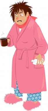 Acı soğuk algınlığı veya grip, Eps 8 vektör çizim karikatür kişi