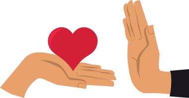 Kalp sunuldu ve reddedildi, Eps 8 vektör illüstrasyonu