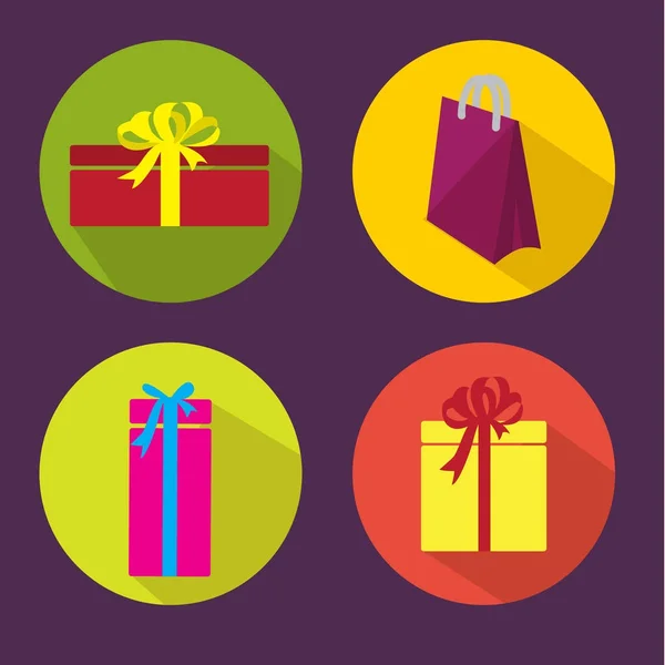Ensemble d'icônes avec boîtes-cadeaux — Image vectorielle