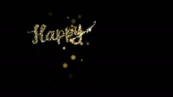 Gouden glitter belettering Gelukkige Valentijnsdag. — Stockvideo