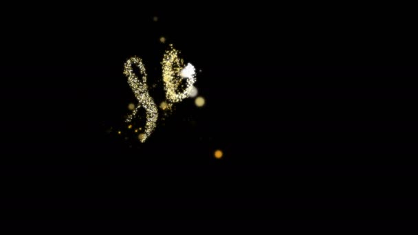 I Love You gold silver glitter sign. — Stock video