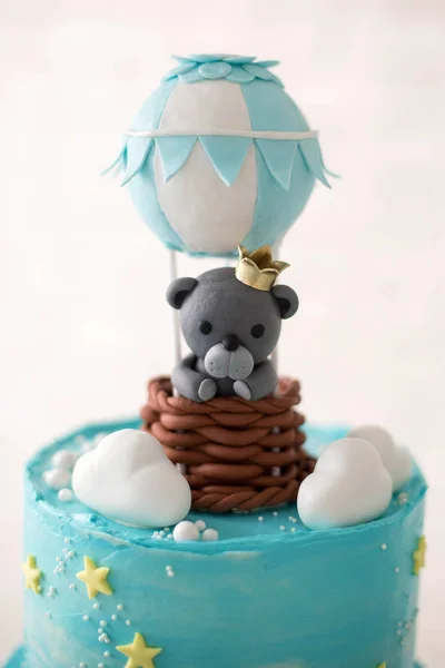 Party Blue Cake Bear — 스톡 사진