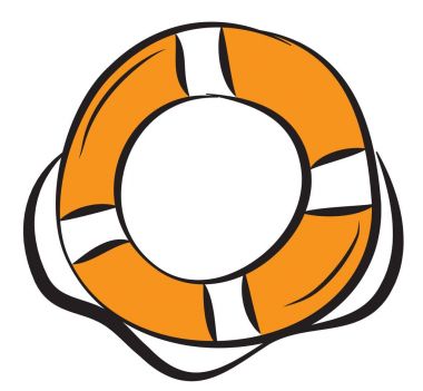 Yuvarlak turuncu lifebuoy