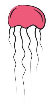 Pembe denizanası yüzme su