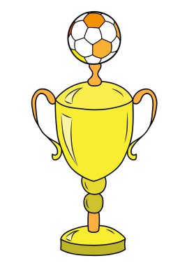 Futbol kazanan çizgi film tarzı gold Kupası şampiyonu