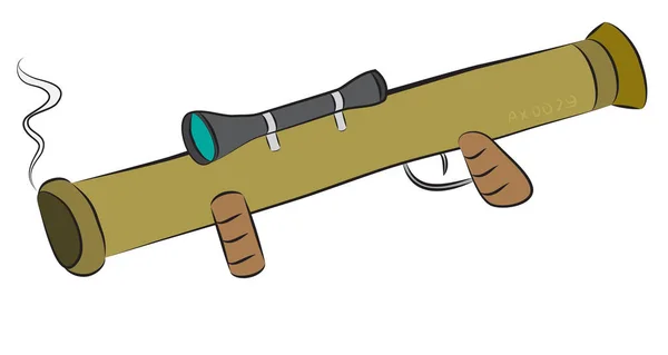 Bazooka lançador de foguetes arma com alvo optcis — Vetor de Stock