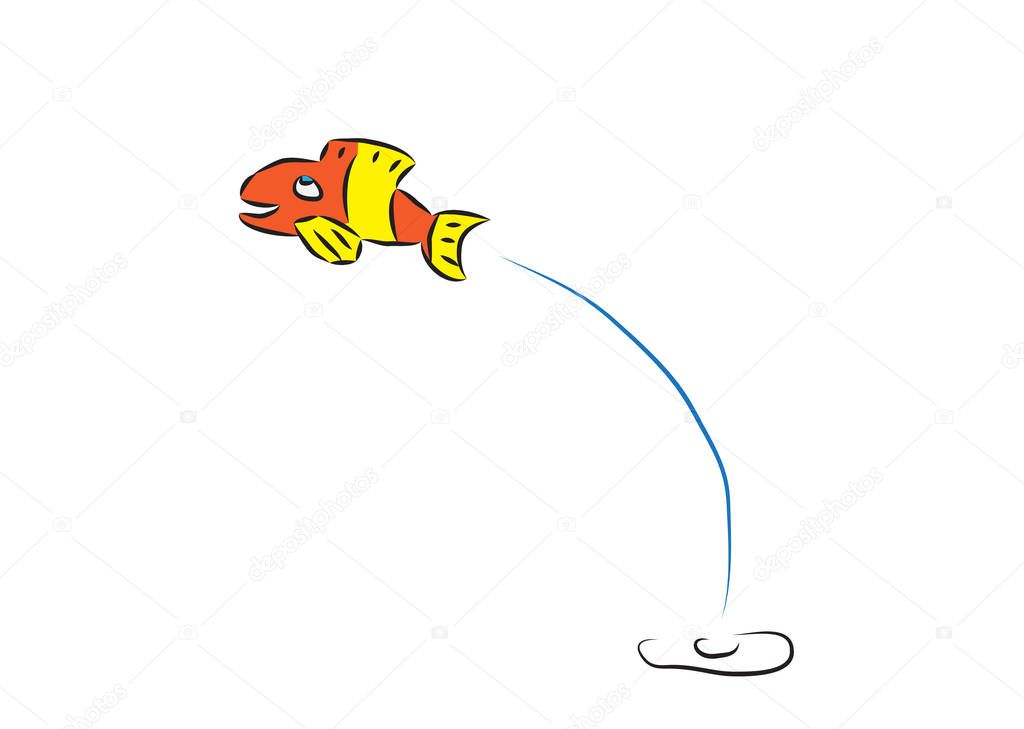 Cloun Fish jumping out of watter