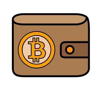 Deri cüzdan kapağı Bitcoin logo