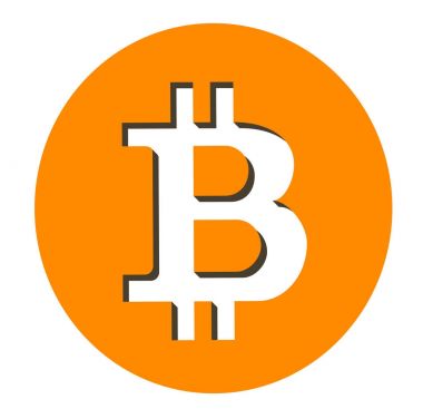 Yuvarlak Bitcoin logo gölge ile düz tasarım
