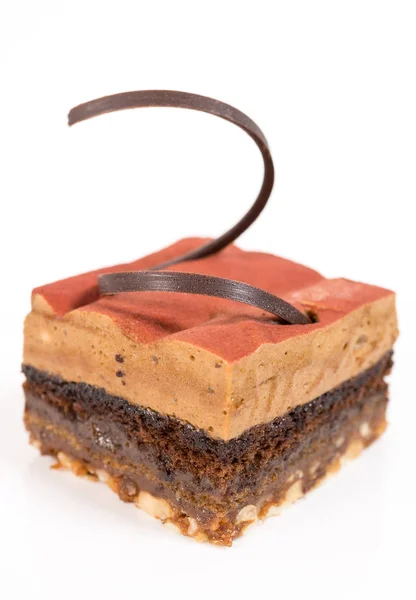 Schokoladenkuchen mit Kaffeemousse — Stockfoto