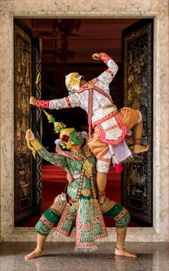 Khon is traditional dance  clipart