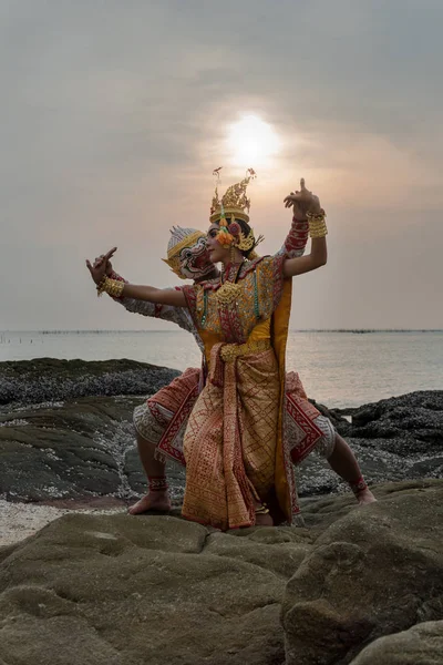 Tarian tradisional Khon thai — Stok Foto