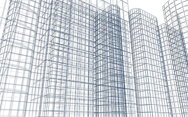 Abstract building wireframe