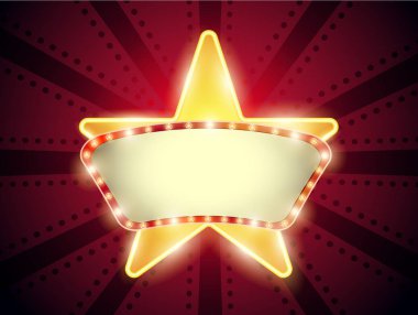 Retro afiş ışık ile