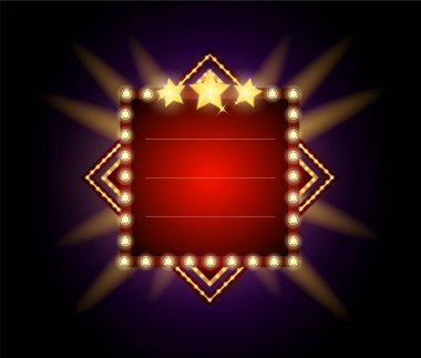 Retro afiş ışık ile