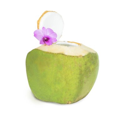 Hindistan cevizi beyaza izole edilmiş. 