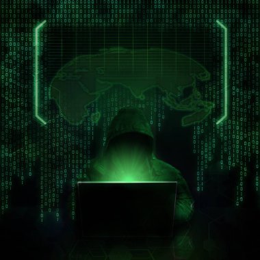 Defter üzerinde çalışan hacker