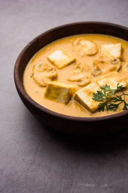 Paneer körisi ya da sabzi mantarı, bir kasede servis edilir. seçici odak