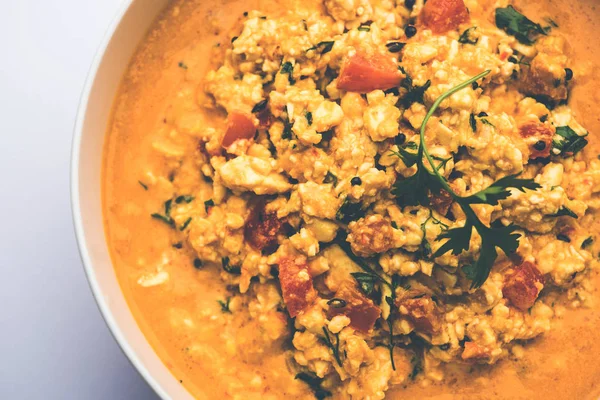 Paneer Bhurji Gravy Served Bowl Selective Focus — Stock Photo, Image