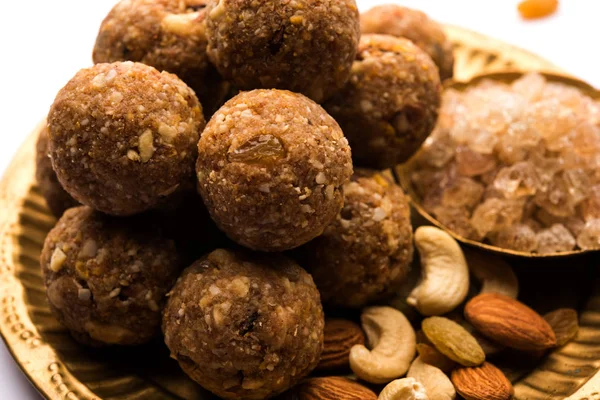 Zoete Dink Laddu Ook Bekend Als Dinkache Ladoo Gond Laddoo — Stockfoto