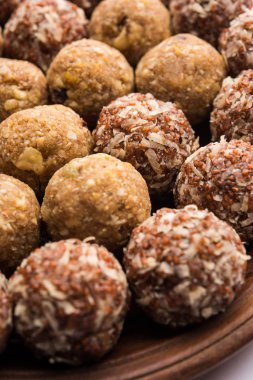 Dink, Gond, Aliv, Halim laddu, Laddoo, Ladu, Ladoo Garden Cress tohumu ve yenilebilir sakız, tatlı yemek