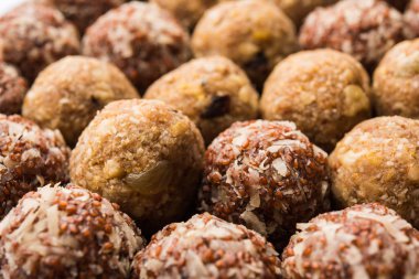 Dink, Gond, Aliv, Halim laddu, Laddoo, Ladu, Ladoo Garden Cress tohumu ve yenilebilir sakız, tatlı yemek