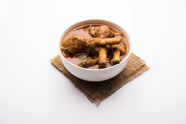 Hyderabadi Mutton Paya Nehari Nahari Nihari Masala Servito Con Naan — Foto Stock
