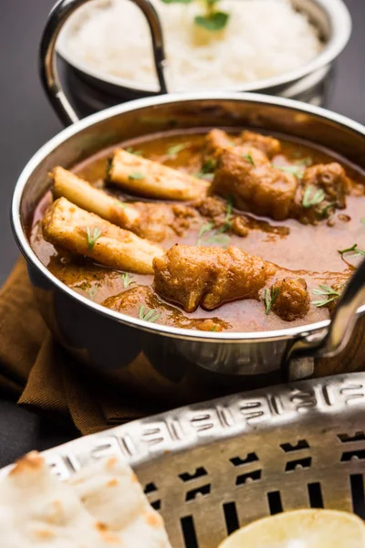 Hyderabadi Mutton Paya Nehari Nahari Nihari Masala Servido Con Naan — Foto de Stock