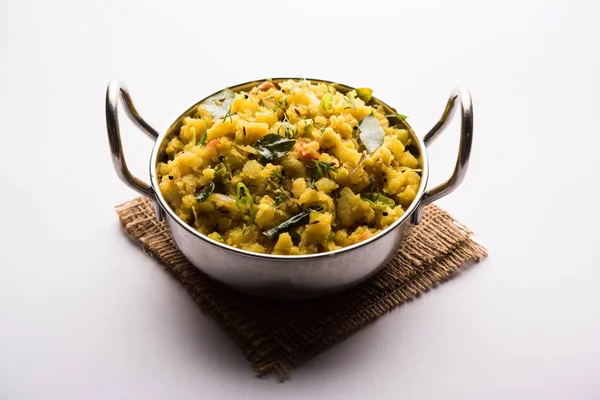 Aloo Bharta Sabzi Gustoso Piatto Indiano Base Purè Patate Speziato — Foto Stock