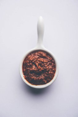 Ev yapımı Tandır ezmesi ya da salamura karışımı, bir kasede. Izgara tavuk, paneer ya da sebze için kullanılır. seçici odak