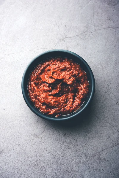 Homemade Tandoori Paste Marinade Mixture Bowl Used Grilled Chicken Paneer — Stock Photo, Image