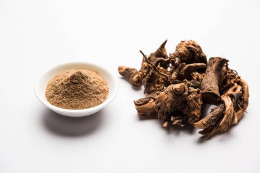 Ayurvedic Chitrak veya Sheetraj kökleri Plumbago zeylanica olarak da bilinir.