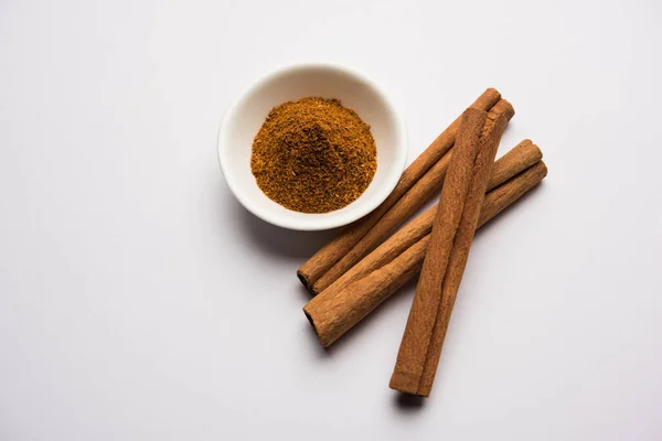 Powder Cinnamon Sticks Also Known Dalchini Dalcheenee Masala India Selective — Stock Photo, Image