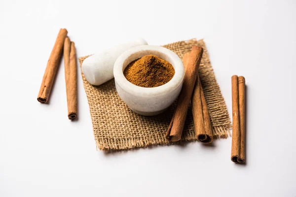 Powder Cinnamon Sticks Also Known Dalchini Dalcheenee Masala India Selective — Stock Photo, Image