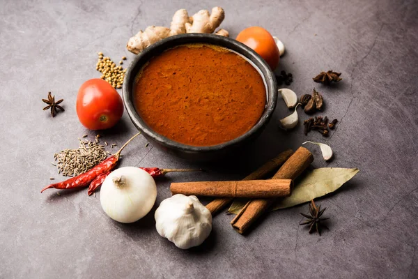 Nordindische Basis Würzige Curry Oder Masala Für Gemüse Oder Huhn — Stockfoto