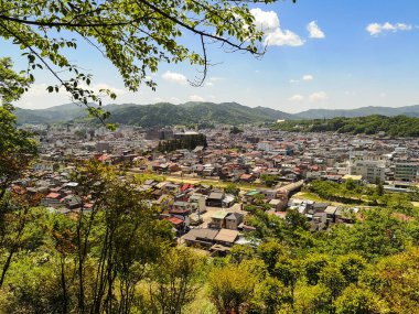 Japonya 'daki Kitayama Parkı' ndan Takayama şehir merkezine panoramik manzara