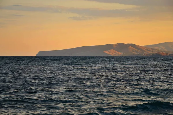 Landscape Sunset Sea Cape Meganom Background Crimea Ukraine — Stock Photo, Image