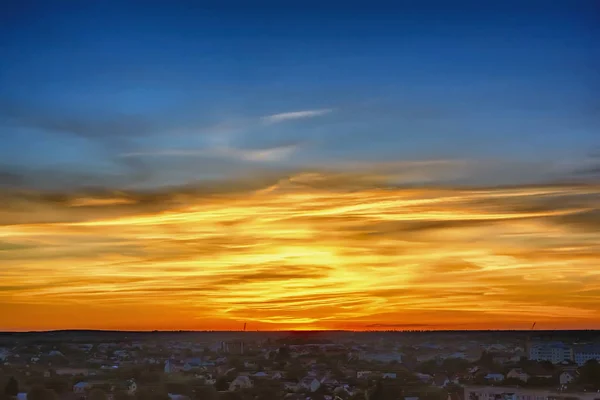 Sky Clouds Sunset Evening City — Stock Photo, Image