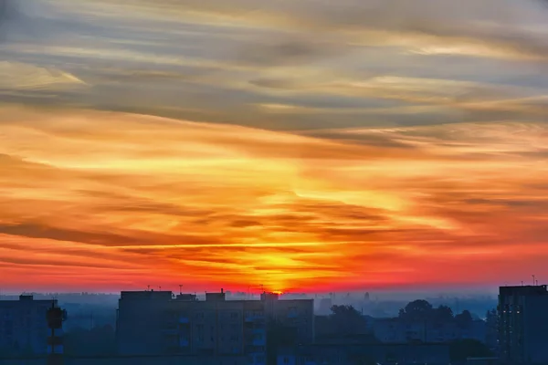 Clouds Sunrise Morning City — Stock Photo, Image