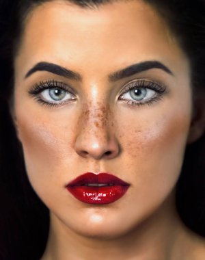 Stüdyoda poz veren genç kadın