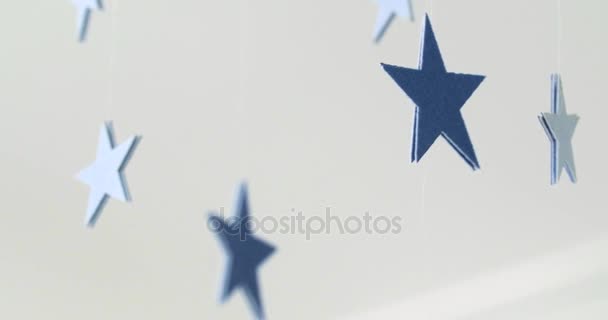 Hanging star decorations — Stock Video