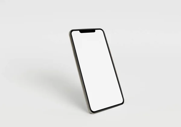 Render Illustration Hand Hålla Den Vita Smartphone Med Helskärm Och — Stockfoto