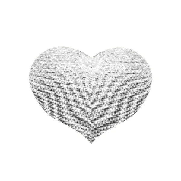 Heart Valentine Day Texture Background Silver — Stock Photo, Image