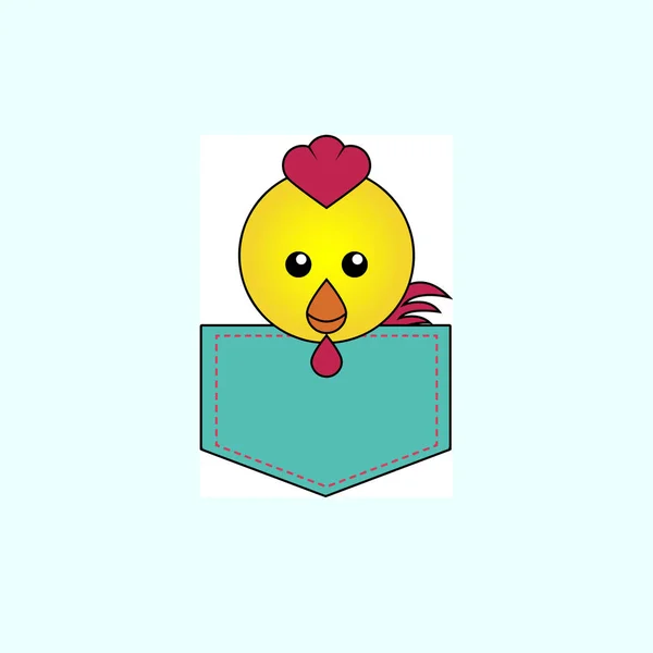 Illustration Cute Chicken Design Pocket Perfect Shirt Designs — Stock Vector